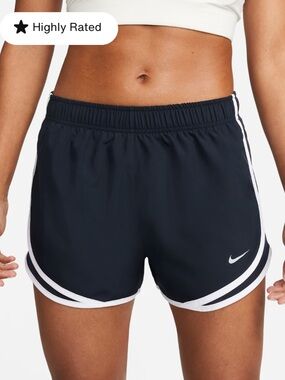 Nike Tempo Women's Dri-Fit Black Running Shorts with White Trim-S